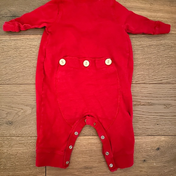 EUC Baby Gap Red Longsleeve Sleeper Button Bum Detail - Picture 4 of 4
